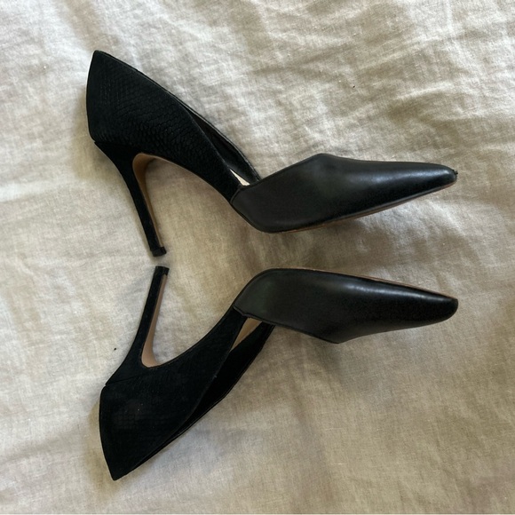 Vince Camuto Black Textured Stiletto Heels - Picture 7 of 12